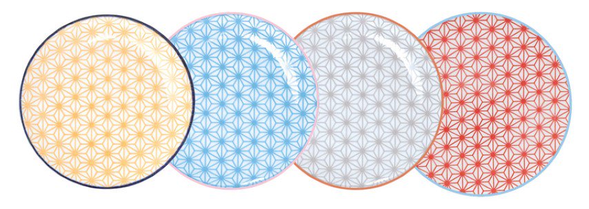 Gebaksborden Set - Tokyo Design Studio - Star Wave - 16x2cm - Set van 4