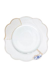 Pip Studio Royal White Dinerbord Golden Dots 28 cm