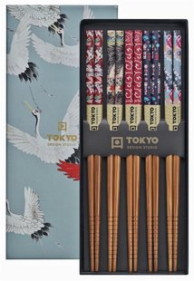 Chopsticks Set Crane - Tokyo Design Studio - 5 stuks met Giftbox