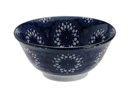 Keramische kom - Tokyo Design Studio - Flower Blue - 550ml 14.8x6.8cm