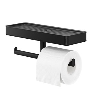 Toiletrolhouder Tiger Carv met Planchet Zwart