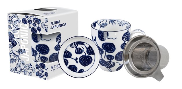 Japanse Theemok met Zeef - Tokyo Design Studio - Flora Japonica - 380ml - 8,5 x 10,2cm