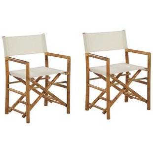 Beliani-MOLISE -Tuinstoel set van 2-Lichte houtkleur-Bamboehout