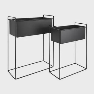 present time - Plant pot set Essence straight iron black