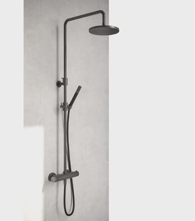 Doucheset Hotbath Cobber met Ronde Handdouche 30 cm Hoofddouche Geborsteld Messing PVD Doucheset Hotbath Cobber met Ronde Handdouche 30 cm Hoofddouche Geborsteld Messing PVD