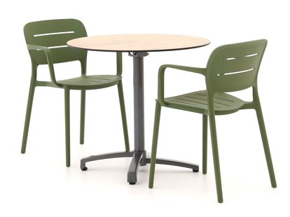 Forza Pazzia/Canzo ø 80cm dining tuinset 5-delig stapelbaar - Laagste prijsgarantie!