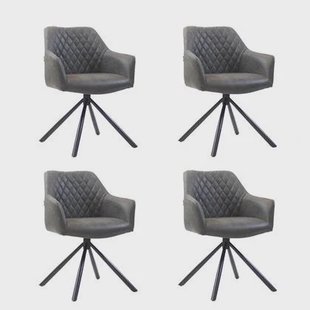 Bronx71 Industriële eetkamerstoel Dex antraciet eco-leer -