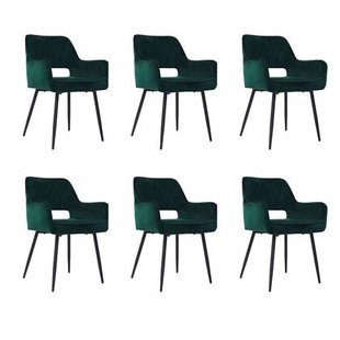 Bronx71 Velvet eetkamerstoel Mika donkergroen - Eetkamerstoelen set