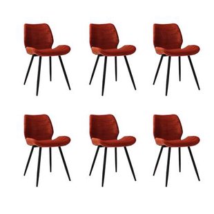 Bronx71 Velvet eetkamerstoel Toby koper - Eetkamerstoelen set van 6