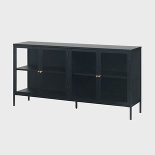 Carrie metalen opbergkast zwart - 170 x 40 cm