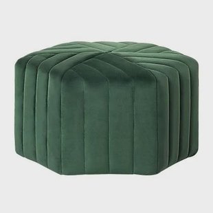 Beliani - MURIETTA - Poef - Donkergroen - Fluweel