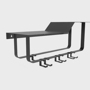 Gorillz Layer - Wandkapstok Met Hoedenplank - 8 Kapstok Haken - Zwart