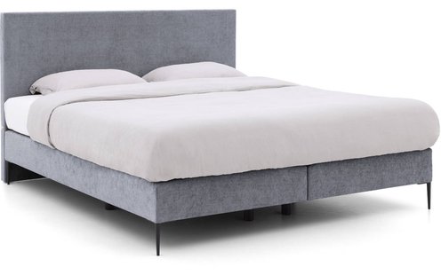 Goossens Boxspring Ease One Incl. Matras, Vlak 140 x 200 cm (=2x 70 x 200 cm) met hoofdbord + 2x matras shapes 1