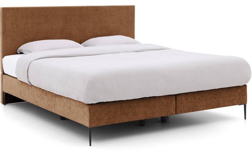 Goossens Boxspring Ease One Incl. Matras, Vlak 180 x 210 cm (=2x 90 x 210 cm) met hoofdbord + 2x matras shapes 1