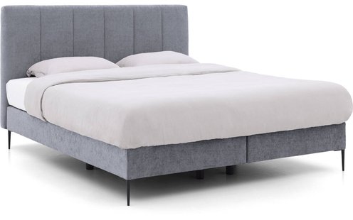 Goossens Boxspring Ease Solid Incl. Matras, Vlak 160 x 200 cm (=2x 80 x 200 cm) met hoofdbord + 2x matras shapes 1