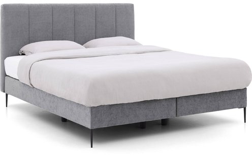 Goossens Boxspring Ease Solid Incl. Matras, Vlak 160 x 200 cm (=2x 80 x 200 cm) met hoofdbord + 2x matras shapes 1