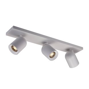 Arcchio spot Brinja, wit, hoekig, Ø 7 cm, 3-lamps, GU10