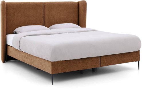 Goossens Boxspring Ease Classic Incl. Matras, Vlak 140 x 200 cm (=2x 70 x 200 cm) met hoofdbord + 2x matras shapes 1