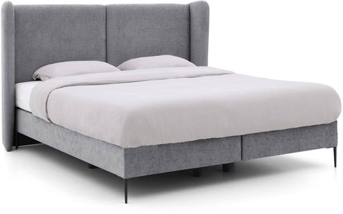 Goossens Boxspring Ease Classic Incl. Matras, Vlak 140 x 200 cm (=2x 70 x 200 cm) met hoofdbord + 2x matras shapes 1