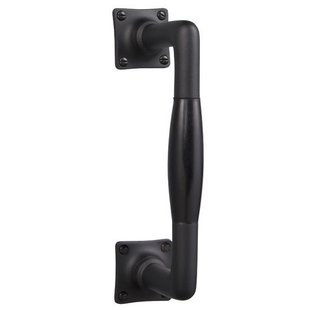 De Oude Deurklink Handgreep 185mm in mat zwart met bakelieten handvat