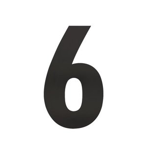 Intersteel Huisnummer 6 xl hoogte 30 cm rvs/mat zwart