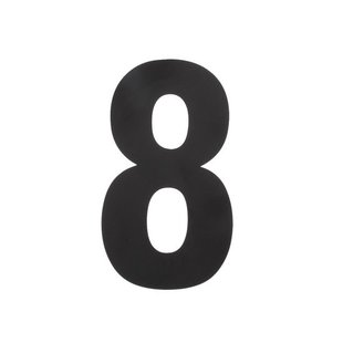 Intersteel Huisnummer 8 xl hoogte 30 cm rvs/mat zwart