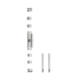 Intersteel Klink-espagnolet rechts t-recht met stangenset 2x 1245 mm geborsteld rvs