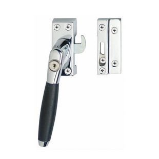 Intersteel Raamsluiting met slot skg1 links ton 400 chroom met ebbenhout