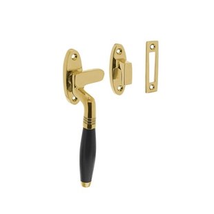 Intersteel Raamsluiting ton links messing gelakt / ebbenhout