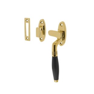 Intersteel Raamsluiting ton rechts messing gelakt / ebbenhout