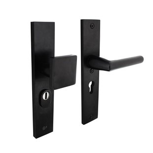 Intersteel Veiligheidsbeslag kerntrekbeveiliging skg3 profielcilinder 55 mm rechthoekig voordeurbeslag zwart