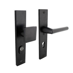 Intersteel Veiligheidsbeslag met kerntrekbeveiliging skg3 profielcilinder 72 mm rechthoekig voordeurbeslag zwart