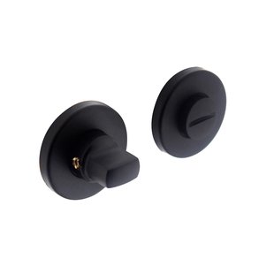 Intersteel Wc slot / badkamersluiting rond verdekt kunststof mat zwart