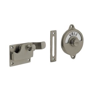 Intersteel WC-Slot hendel met bocht vrij/bezet mat nikkel