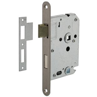 Dulimex Woningbouw toilet-/badkamerslot geborsteld rvs 63/8 mm