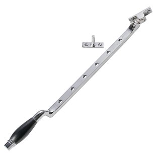 De Oude Deurklink Raamuitzetter Deco in glanzend nikkel