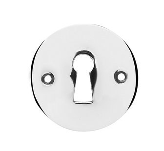 De Oude Deurklink Sleutelrozet rond in glanzend nikkel