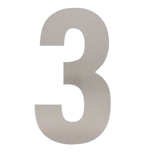Intersteel Huisnummer 3 XXL hoogte 50 cm geborsteld RVS