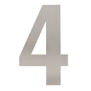 Intersteel Huisnummer 4 XXL hoogte 50 cm geborsteld RVS