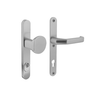 Intersteel Veiligheidsbeslag SKG3 ovaal smal schild kerntrekbeveiliging profielcilincergat 92mm aluminium voordeurbeslag