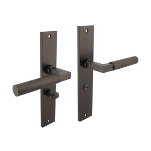 Intersteel Deurklink Bau-Stil op schild WC slot 63mm antraciet grijs