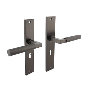 Intersteel Deurklink Bau-Stil op schild sleutelgat 56mm antraciet grijs