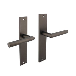 Intersteel Deurklink Bastian op schild 245x45 mm blind antracietgrijs