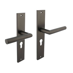 Intersteel Deurklink Bastian op schild 245x45 mm profielcilindergat 55mm antracietgrijs
