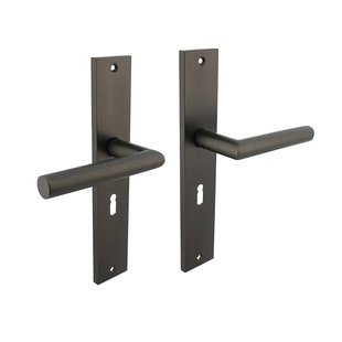 Intersteel Deurklink Bastian op schild 245x45 mm sleutelgat antracietgrijs