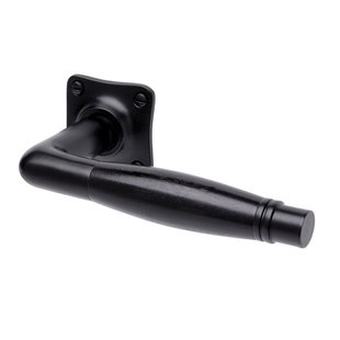 De Oude Deurklink Deurklink Deco geveerd mat zwart vierkante rozetten