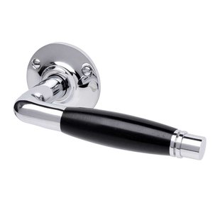 De Oude Deurklink Deurklink Deco geveerd glanzend nikkel rond rozet