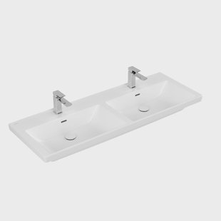 Wastafel Villeroy & Boch Subway 3.0 Dubbele Wasbak 47x130x16.5 cm Stone White