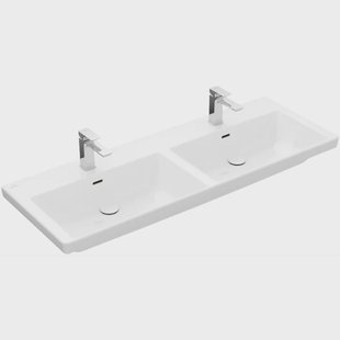 Wastafel Villeroy & Boch Subway 3.0 Dubbele Wasbak 47x130x16.5 cm Wit Alpin