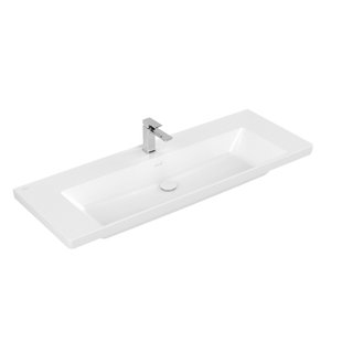 Wastafel Villeroy & Boch Subway 3.0 Met CeramicPlus 1 Kraangat Zonder Overloop 130x47x16.5 cm Wit Alpin